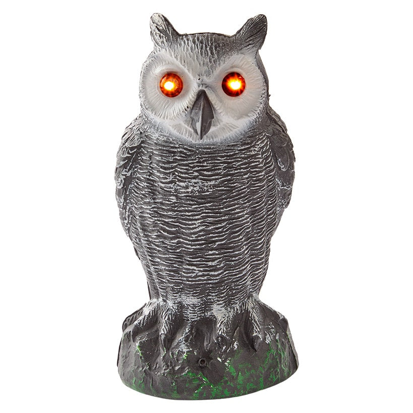 Owl Statue Decoy Battery Operated 10.5" H