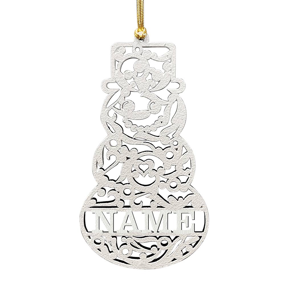 Personalized White Wood Ornament