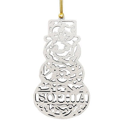 Personalized White Wood Ornament