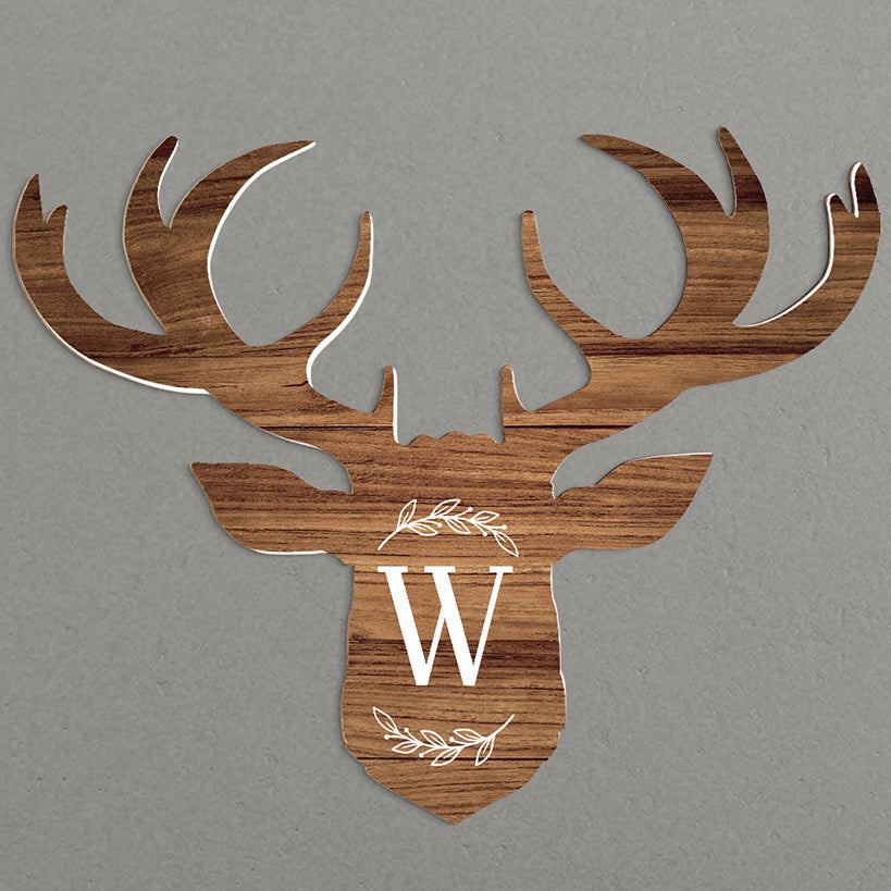 Personalized Wooden Deer Wall Hanging