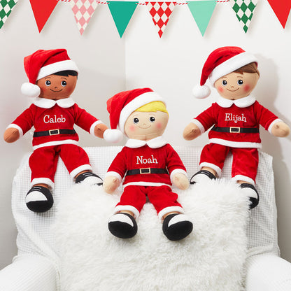 Personalized Boy Rag Doll with Santa Outfit