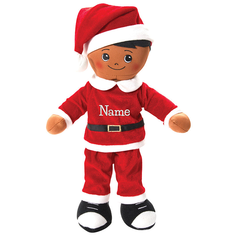Personalized Boy Rag Doll with Santa Outfit