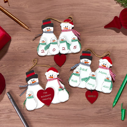 Christmas Personalized Snowman Family Ornaments