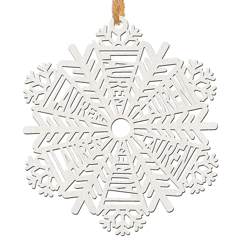 Personalized Wood Snowflake Ornament