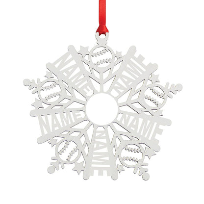 Personalized Snowflake Ornament White Wood