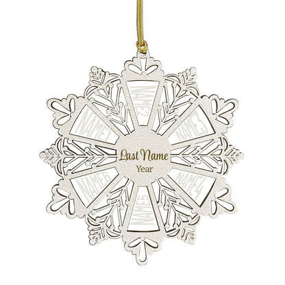 Personalized Snowflake Ornament White Wood