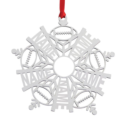 Personalized Snowflake Ornament White Wood