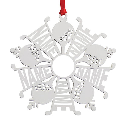 Personalized Snowflake Ornament White Wood