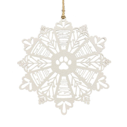 Personalized Snowflake Ornament White Wood