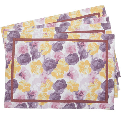 Painted Floral Set of 4 Placemats or Runner