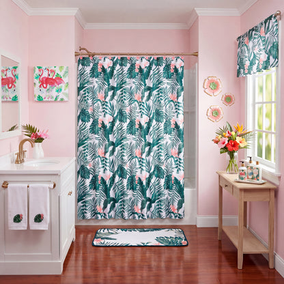 Palm Floral Shower Curtain, Bath Rug, Hand Towels, Valance, or Hooks