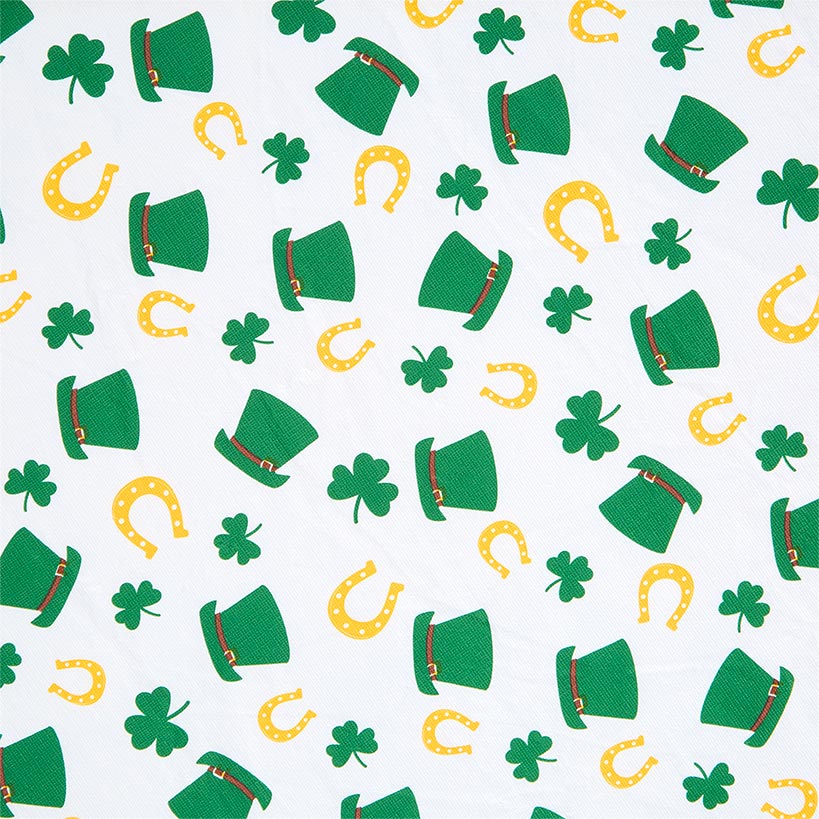 St Patrick's Day Round Vinyl Easy Fit Tablecloth Fits 36" to 48" dia