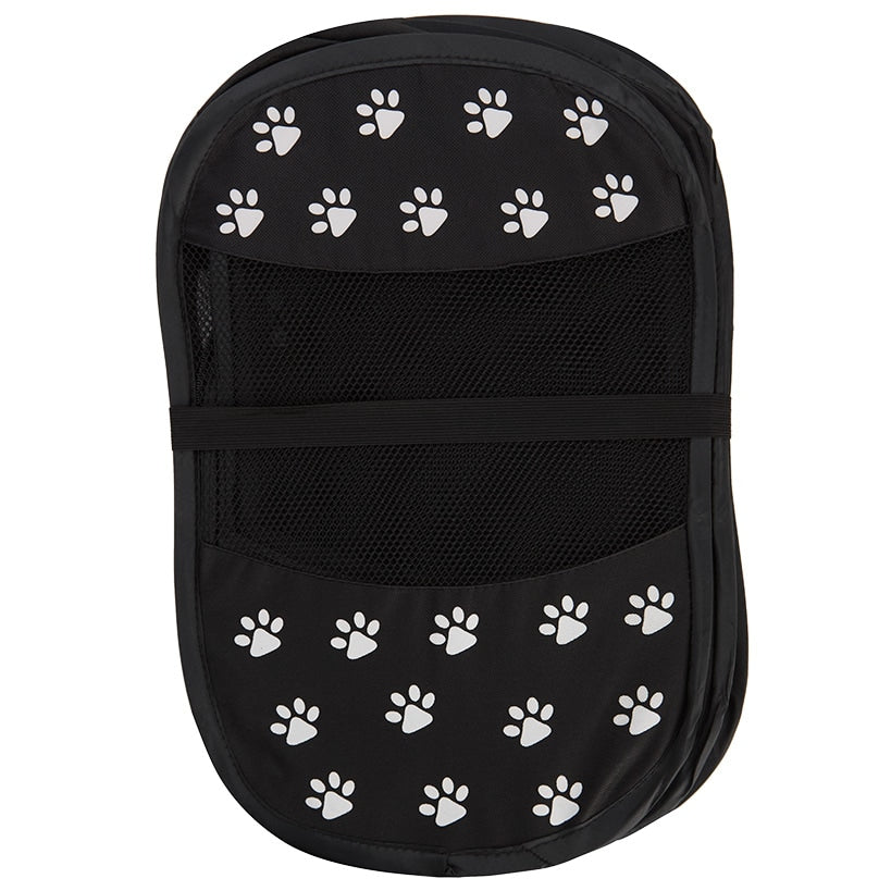 Portable Paw-Print Playpen - Mesh Sides, Zippered Top, Water-Resistant Base