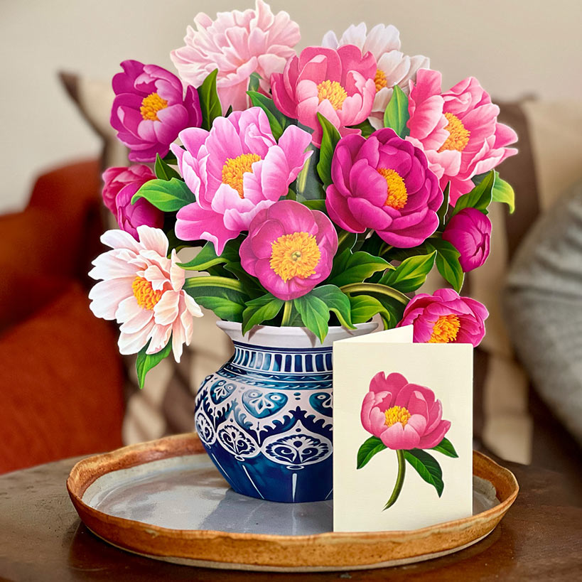 Peony Paradise Pop-Up Flower Bouquet Card