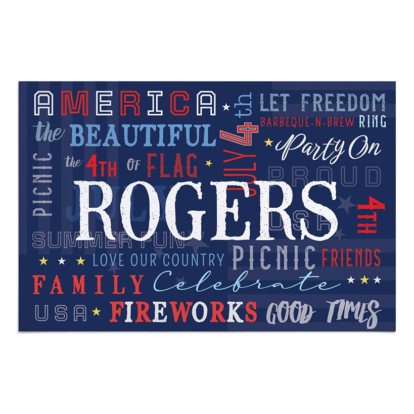 Personalized Independence Day Doormat