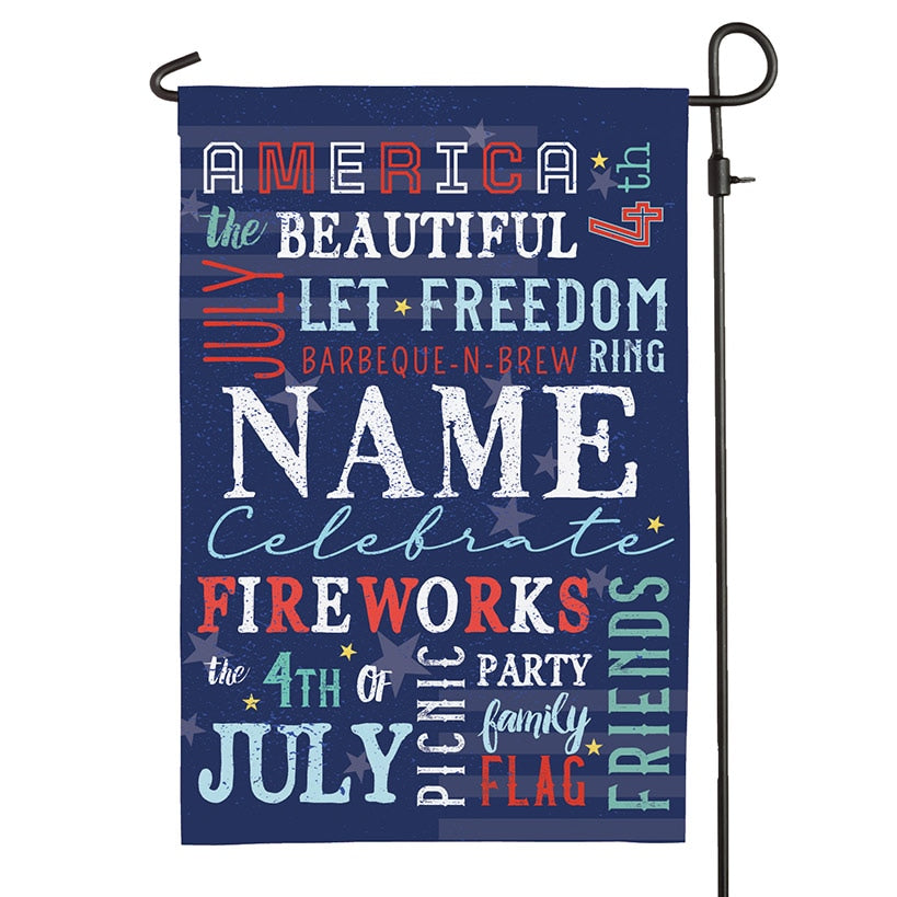 Personalized Independence Day Garden Flag