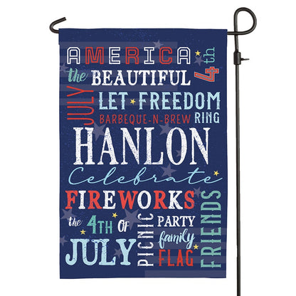 Personalized Independence Day Garden Flag