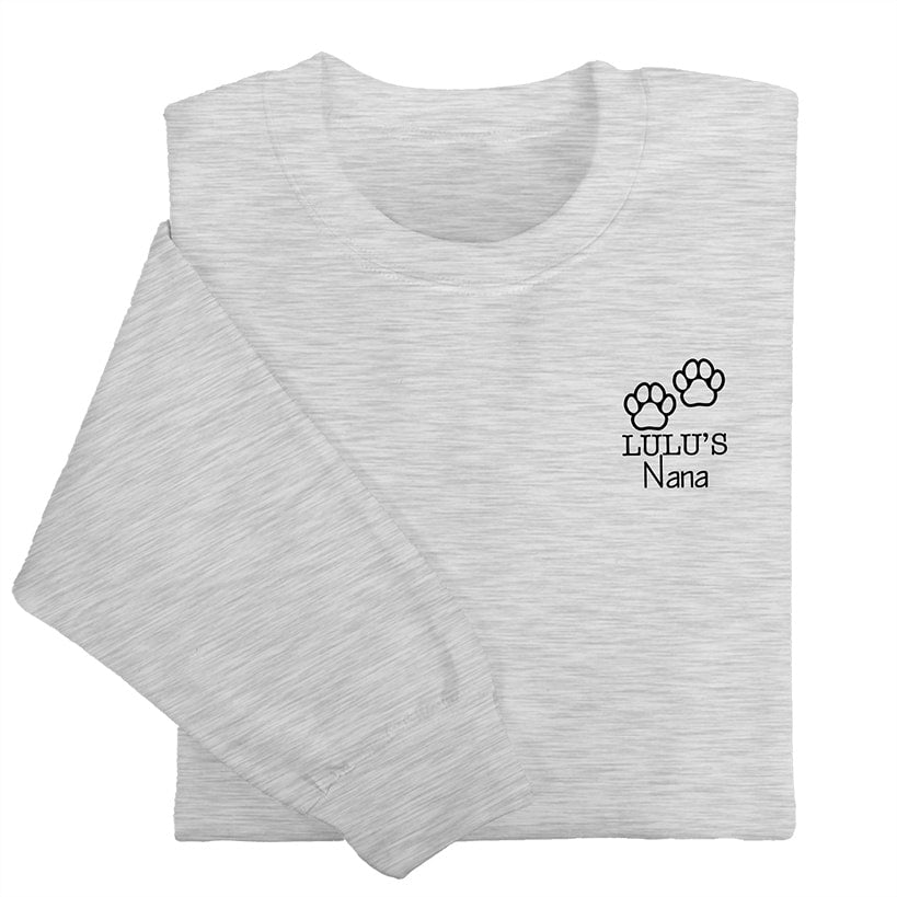 Personalized Pet Paws Outline Adult Sweatshirt
