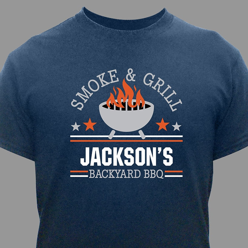 Personalized Backyard BBQ T-Shirt Navy