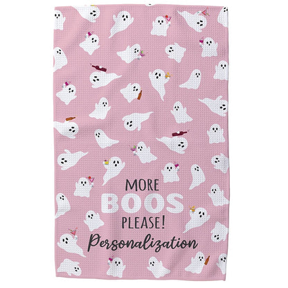 Personalized More Boos Please Waffle Tea Towel