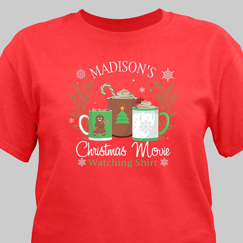 Personalized Gift Christmas Movie T-Shirt Red