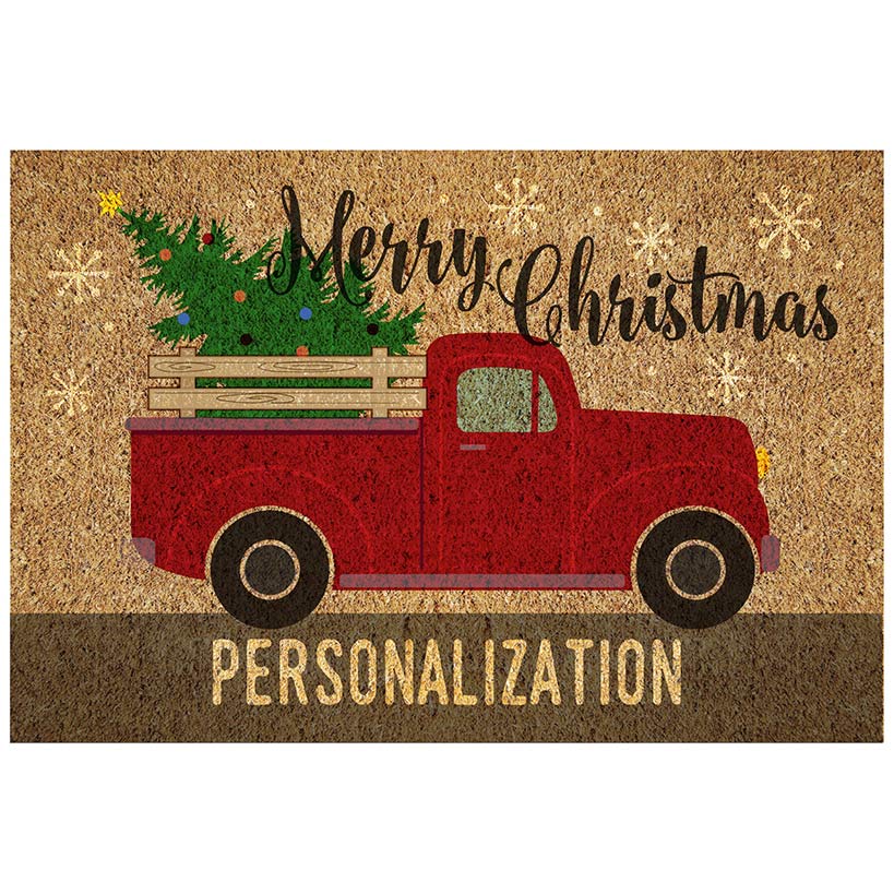 Personalized Christmas Truck Doormat