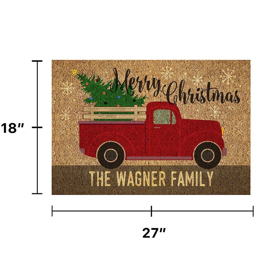 Personalized Christmas Truck Doormat