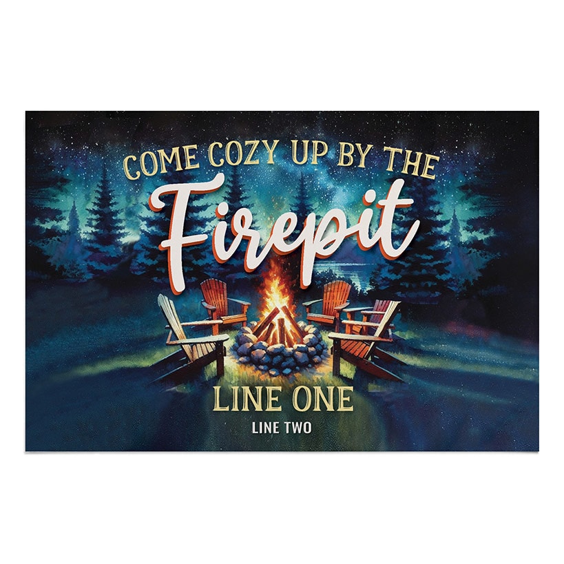 Personalized Cozy Fire Pit Thin Doormat