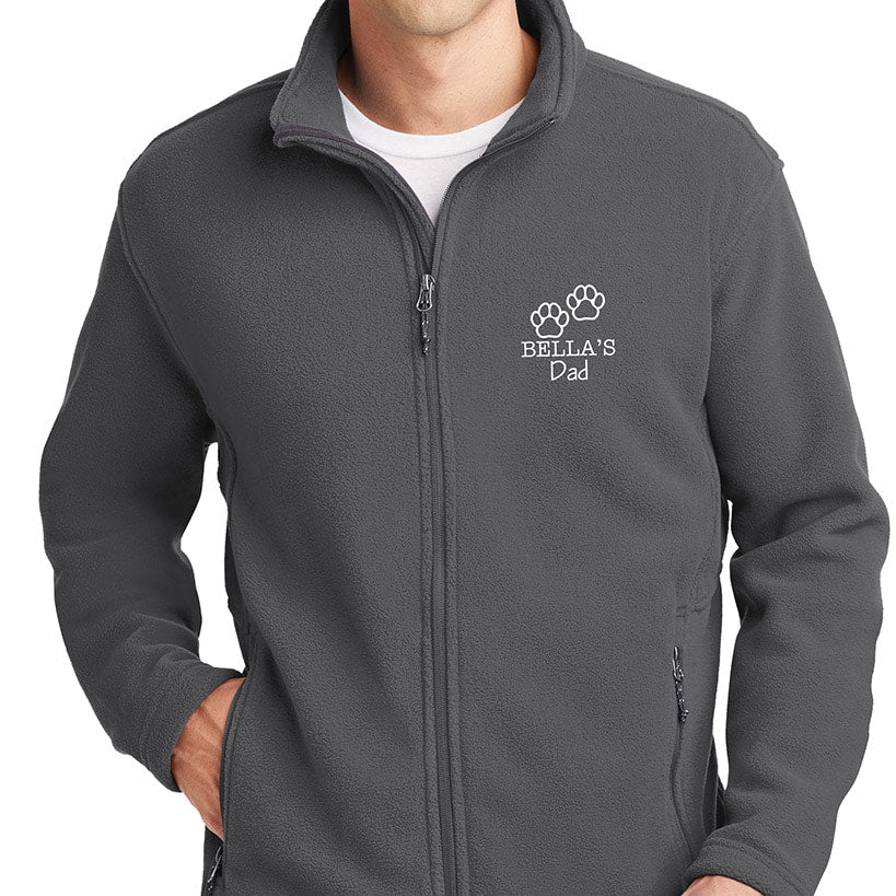 Personalized Pet Paws Outlined Fleece Jacket