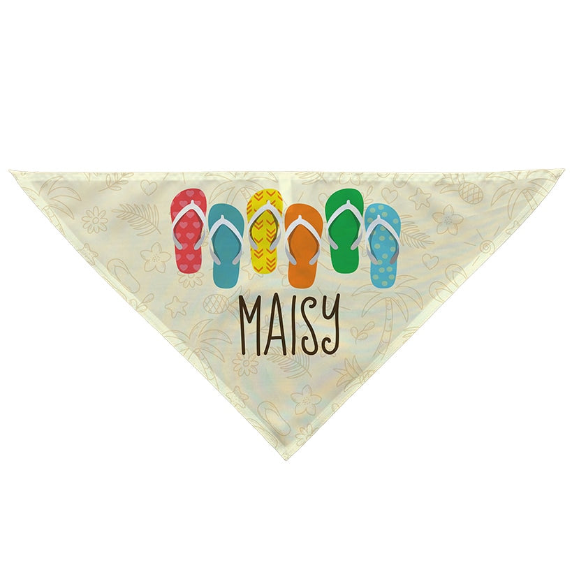 Personalized Dog Bandana Flip Flops