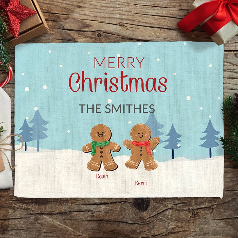 Personalized Gingerbread Family Placemat