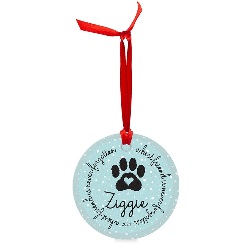 Personalized Glass Ornament Dog