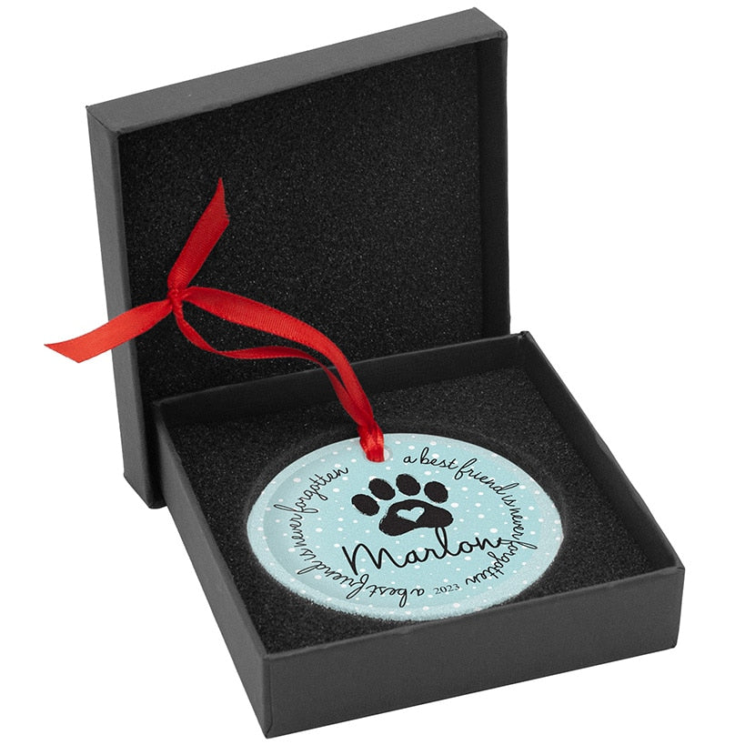 Personalized Glass Ornament Dog