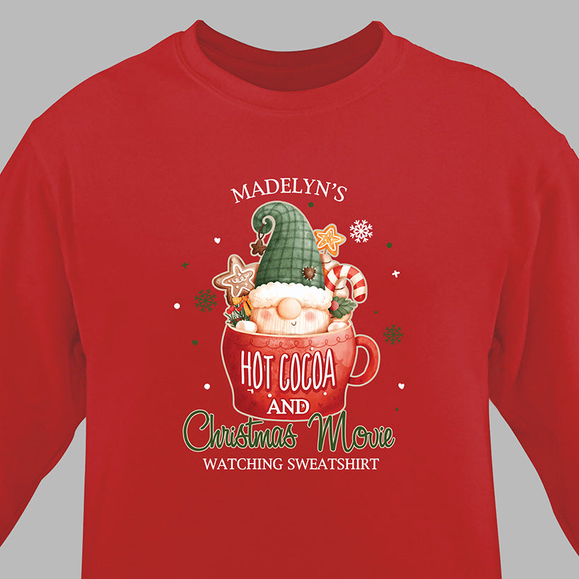 Personalized Christmas Cocoa Gnome Sweatshirt