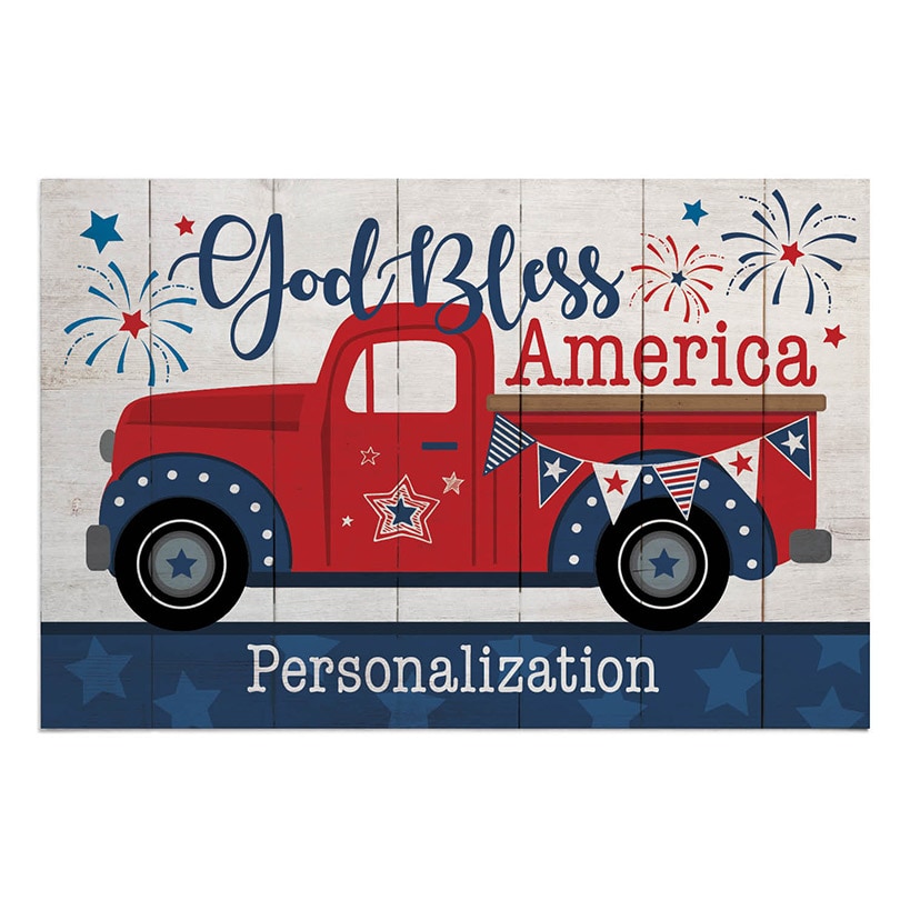 Personalized God Bless America Pick Up Truck Doormat