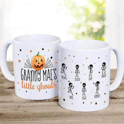 Personalized Grandma's Little Ghouls Skeletons Coffee Mug