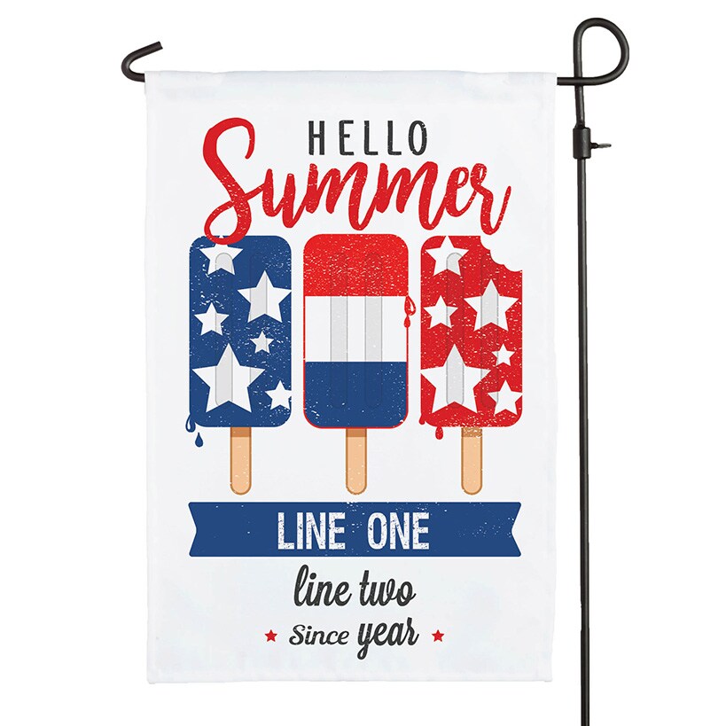 Personalized Hello Summer Garden Flag