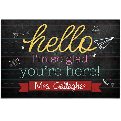 Personalized Hello Teacher Doormat