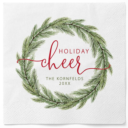 Personalized Christmas Holiday Cheer Napkins