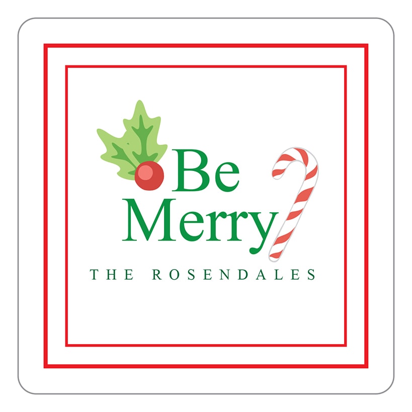 Personalized Christmas Travertine Coaster Set of 4
