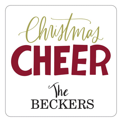 Personalized Christmas Travertine Coaster Set of 4