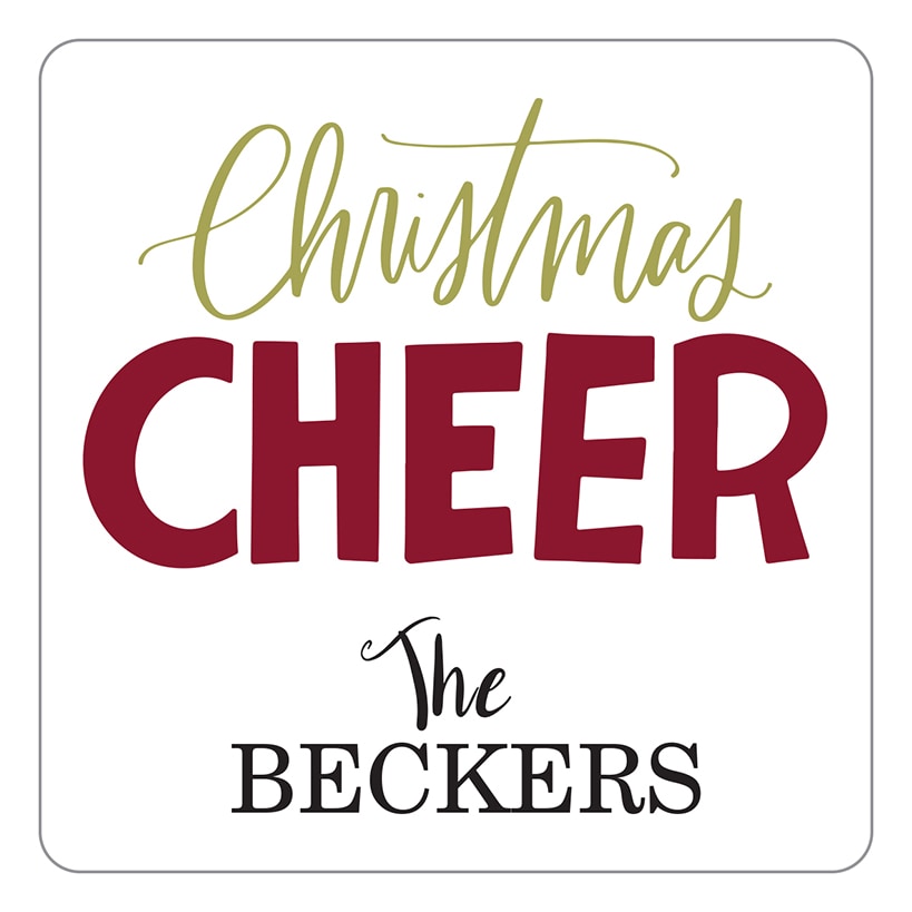 Personalized Christmas Travertine Coaster Set of 4