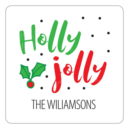 Personalized Christmas Travertine Coaster Set of 4
