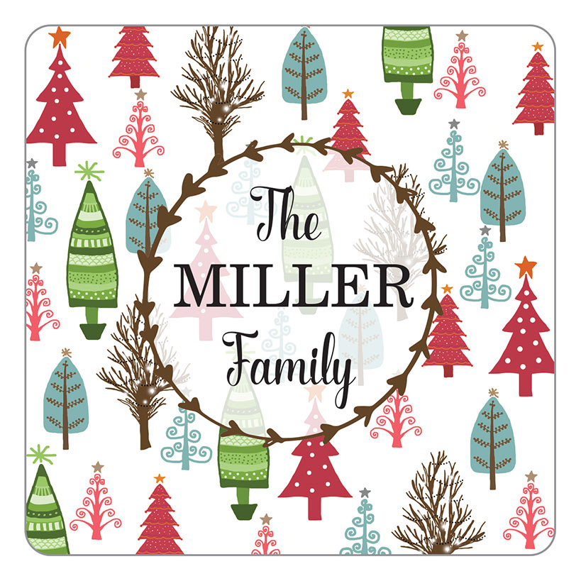 Personalized Christmas Travertine Coaster Set of 4