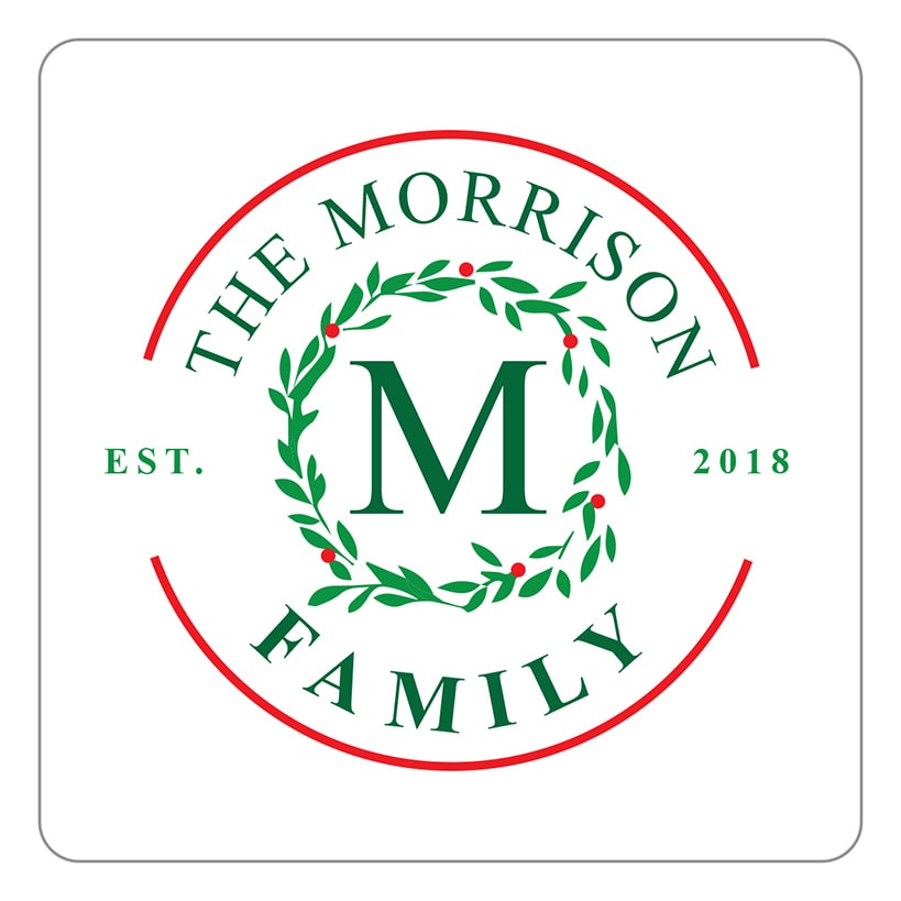 Personalized Christmas Travertine Coaster Set of 4