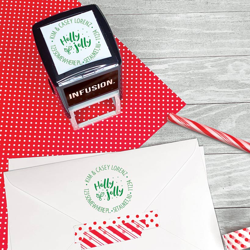 Personalized Christmas Self Inking Stamps#select-stamps_holly-jolly