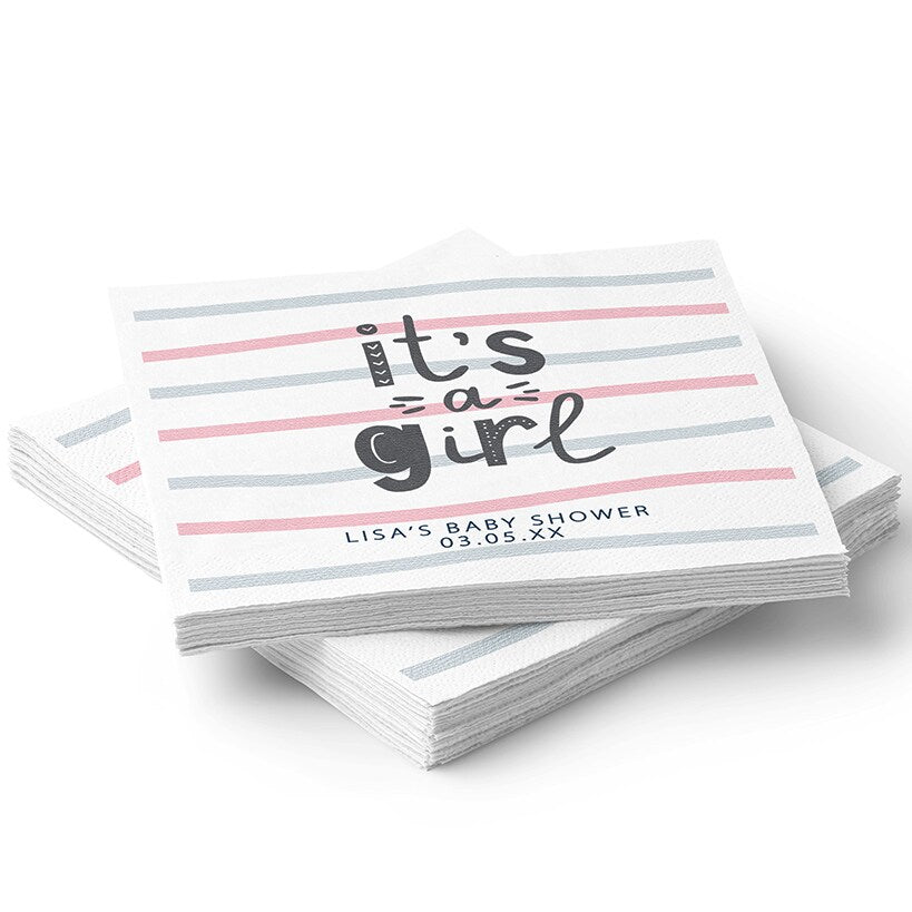 Personalized It's a Girl Napkins