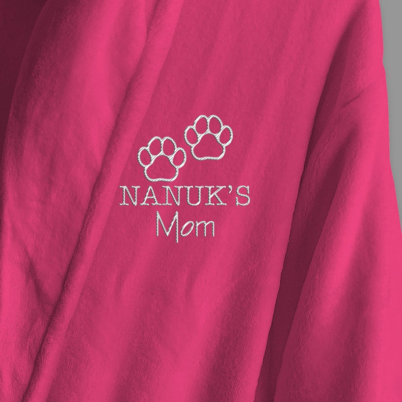Personalized Pet Paws Outline Tahoe Microfleece Robe