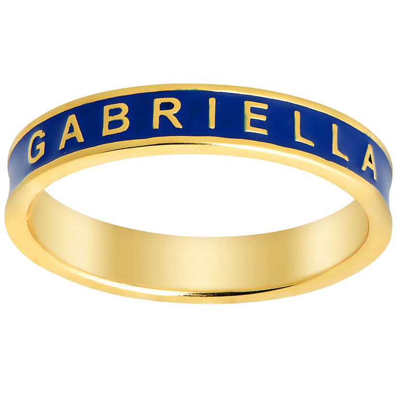 Personalized Plated Enamel Name Band Ring