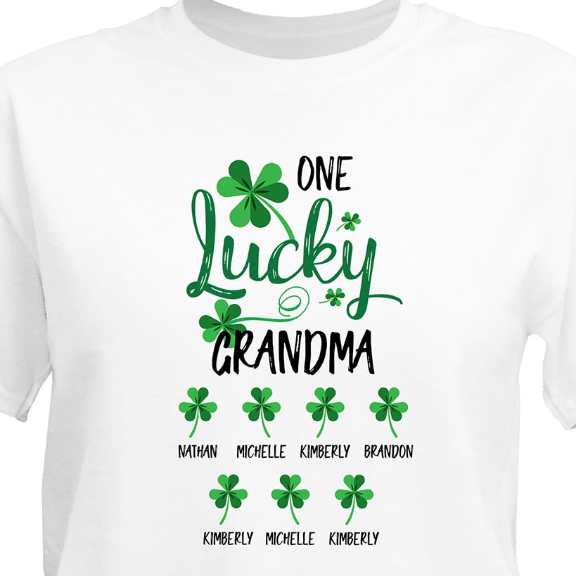 Personalized St. Patrick's Day One Lucky Shamrock T-Shirt